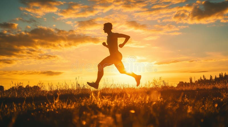 Runner silhouette at sunrise