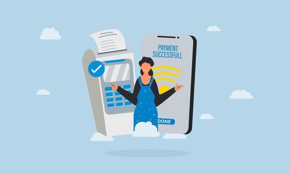 Ilustrasi notifikasi pembayaran online berhasil