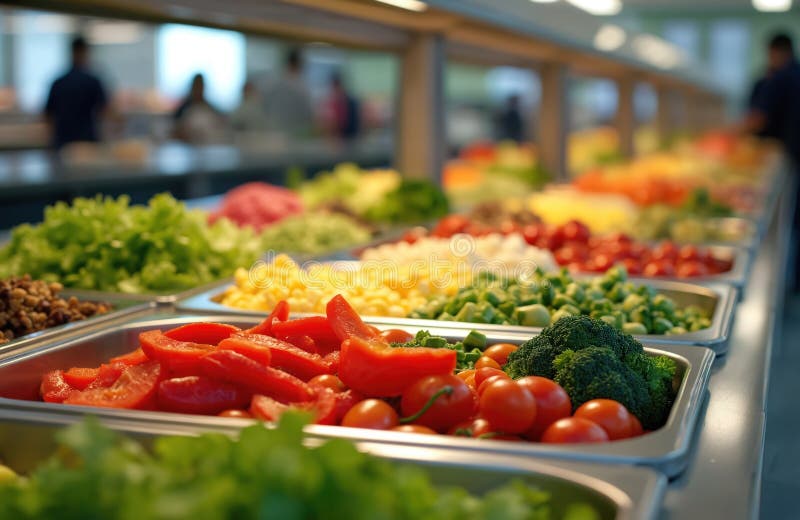 Salad bar offers variety of fresh vegetables